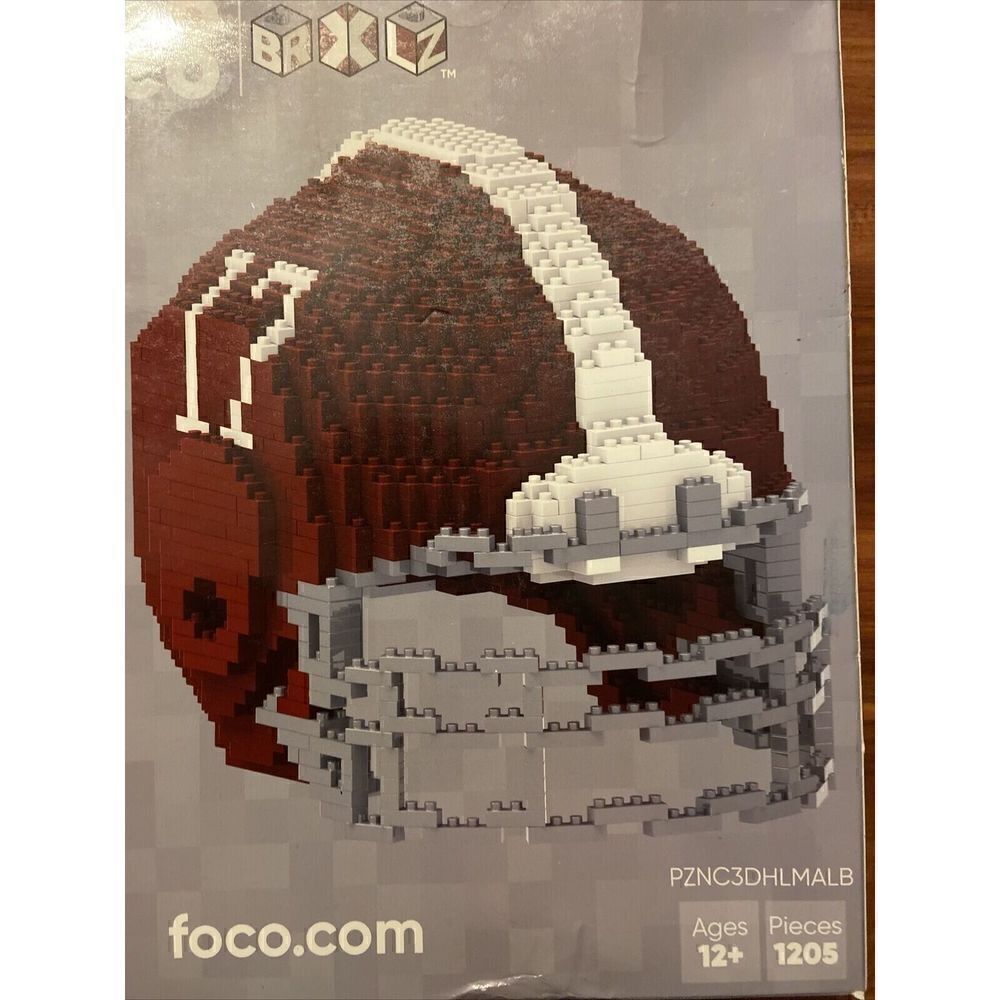 FOCO BRXLZ NCAA Alabama Crimson Tide Football Helmet 3-D Construction Toy